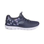 Skechers Womens Summits-Perfect Blos Casual Slip Ons Shoes Vegan Memory Foam Cushioned Comfort Insole Navy Blue