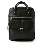 Accessorize London Women's Black Faux Leather Harrie Backpack| College| Office | Fashion| Daily use