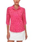 Akiooue Plus Size Golf Polo Shirt, Summer Outdoor Cycling Shirts Baseball Tops Plus Women Lightweight Short Sleeved T-Shirt Active Wear Pink Leopard XX-Large