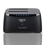 PiBOX India, Dual Bay USB 3.0 to SATA I, II, III Hard Drive Docking Station Upto 12TB for 2.5 or 3.5in HDD, SSD with Hard Drive Duplicator Offline Clone and Auto Sleep and UASP - Top-Loading Design