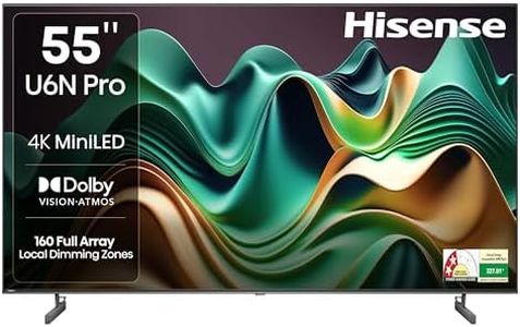 Hisense 139 cm (55 inches) U6N PRO Series 4K Ultra HD Smart QLED Mini LED TV 55U6N PRO (Black)