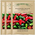 Jalapeno M Pepper Seeds (Approx. 60 Seeds x 3 Packs) Fast-Growing, Fiery, and Flavorful for Your Garden