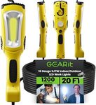 GEARit LED Work Light (20 feet) 1200 Lumen COB LED - 16 Gauge SJTW Indoor/Outdoor NEMA 5-15R Extension Cord - Handheld, Rotating Hanger, Magnetic Base for Auto Mechanic and Construction - 20ft