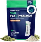 Honest Paws Probiotics for Dogs - Dog Digestion Gut Health Probiotic Powder with Prebiotic Made in The USA, Digestive and Immune Support - Digestive Enzymes with Pumpkin Flavor (30 Sticks)