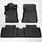 KELCSEECS Floor Mats Custom for Honda Civic & Civic Si 2012-2015 Only Sedan (Not Coupe) Car Mats All Weather Guard TPE Automotive Liners Front& Rear Row Full Set Accessories Black