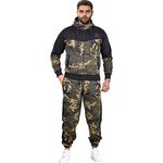 A2Z Mens Tracksuit Hoodie with Joggers Camouflage Sweatpants - T.S Camo 602 Green._M