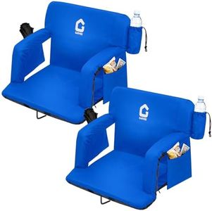 GarveeLife Wide Stadium Seats for Bleachers with Back Support, 6-Position Adjustable Bleacher Chairs with Armrests, Cup Holder & Thick Cushion, Large Pockets for Outdoor Sports & Concerts