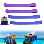 4 Pack Towel Bands, Towel Holder Towel Craber for Beach Chair, Towel Clips for Pool Chair, Pool & Cruise Chairs, The Better Towel Chair Clips Beach Towel Clips (2 Pcs Blue + 2 Pcs Purple)