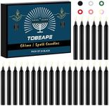 Tobeape 24 pcs Black Taper Candles,