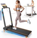 Walking Pad Treadmill with 12% Incline & Adjustable Height, 4 in 1 Folding Under Desk Treadmill, Upgraded 3.5HP Walking Pad with Handle Bar, Electric Portable Treadmills for Home 350LBS, LED Display