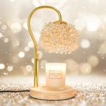 Hisummer Candle Warmer Lamp with Timer, Dimmable Candle Lamp Warmer with 312 K9 Crystals Adjustable Height Electric Candle Warmer for Women Gifts, Wax Warmer Lamp with 2 Bulbs for Jar Candles