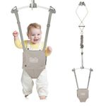 FUNLIO Baby Door Bouncer for 6-24 Months (with Door Clamp), Baby Jumper Doorway with Strong Spring/Adjustable Strap, Easy to Assemble&Store, Bearing 18kg, CE CPC Certified - Grey