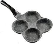 Buecmue Rustless Egg Frying Pan | 4-Cup Nonstick Easy Clean Egg Cooker Omelet Pan For Breakfast Swedish Pancake, Plett, Crepe Pan Gas Stove and Other Stoves Cookware