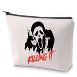 Horror Movie Lover Gift Killing It Makeup Bag with Zipper Scream Cosmetic Bag Ghost Face Toiletry Bag Halloween Party Gift (Ghostface Killing)