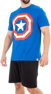 Marvel Pigiama per Uomo Captain America Blu Large