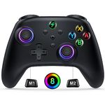 HASACOOL Switch Pro Controller for Nintendo Switch/Lite/OLED, LED Light Multi-Platform Wireless Switch Controller for iOS Android/Wired for Windows PC with Cool RGB Color/Programmable/Vibration/Turbo