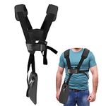 YOUSHARES Trimmer Shoulder Strap - Mower Strimmer Harness Strap Double Shoulder with Durable Nylon Belt Adjustable for Brush Cutter or Gardenning (for STIHL FS, KM Series String Trimmer)，Black