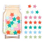 ONECK Reward Jar with 25 Stars for Children's Behavior, Wooden Reward Chart for Toddlers' Toilet Potty Training, Sticker Tokens for Daily Routine, Chores, Bedtime & Class