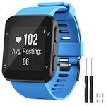 GVFM Band Compatible with Garmin Forerunner 35, Soft Silicone Watch Band Strap for Garmin Forerunner 35 Smart Watch, Fit 5.11-9.05 Inch (130-230 mm) Wrist (Sky Blue (Black Buckle))