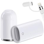 Hiicopa Magnetic Replacement Cap&Charger Adapter For Apple Pencil 1St Generation (With Silicone Protective Cap Holder)White