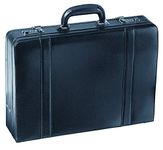 Mancini 86460-Bk Expandable Attache Case, Black, Under Seat