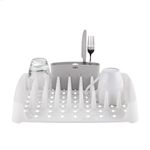 Minky Dish Drying Rack & Cutlery Holder Grey, Space-Saving Dish Rack with a Large Capacity for Kitchen Counter, Durable Drying Rack for Dishes and Utensils, Made in The UK (White)