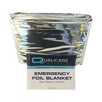 3 PACK OF QUALICARE THERMAL EMERGENCY FOIL SPACE FIRST AID SURVIVAL SILVER FOIL BLANKETS