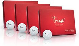 4 Dozen Set-Trust Bison Soft, Model K5 2020, Urethane Covered for Swing Speed 95 mph or Slower, 3 Piece Golf Ball -White