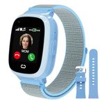 4G Kids Smart Watch, Kids GPS Watch with Call SOS Voice & Video Chat WiFi Bluetooth Music Pedometer Alarm Camera School Mode Easy-to-Remove Nylon Watch Strap, Holiday for Boys Girls