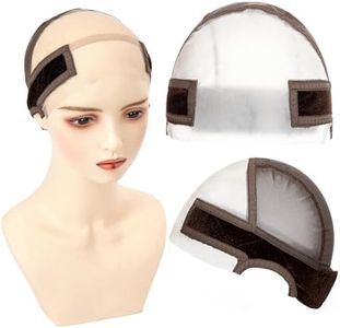 13x4 HD Lace Wig Grip Cap for Keeping Wigs in Place, Wig Caps for Women, Adjustable Wig Grip Cap Band, Brown Stocking Wig Caps, Transparent Lace Grip Cap for Wigs