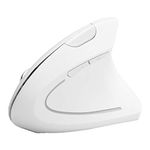 Ergonomic Vertical Mouse, 2.4G Optical Game Mouse, RGB Backlight, Adjustable 4-Level 2400DPI, 6 Button for PC/Laptop Desktop(White)