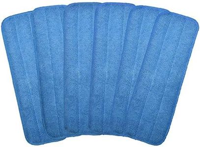 Microfiber Replacement Mop Pad, 18" x 6" Wet & Dry Home & Commercial Cleaning Refills, Reusable Floor Mop Pads (6 Pack)