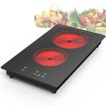 GIHETKUT Electric Cooktop, Built-in and Countertop Electric Stove Top, 2100W 110V induction Cooktop, 9 Heating Level, Timer & Kid Safety Lock, Sensor Touch Control