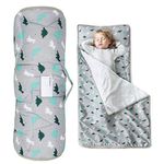 Toddler Nap Mat with Pillow and Blanket 50" x 21" x 1.5", Kids Sleeping Bag Soft and Cozy for Boys and Girls, Nap Mat for Preschool, Daycare, Toddler Sleeping Bag, Dinosaur