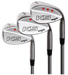 Majek Golf Petite Senior Ladies Complete Wedge Set: 52° Gap Wedge (GW), 56° Sand Wedge (SW), 60° Lob Wedge (LW) Right Handed Ladies Flex Steel Shaft (Petite - 5' to 5'3") Tacki-Mac Arthritic Golf Grip