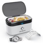 LifeBasis CS1 Ultrasonic Cleaner 42000Hz 500ML Jewellery Cleaner with Touch Panel and 5 Time Settings Ultrasonic Jewellery Cleaner for Jewellery Glasses Watches Dentures Coins Guin-Ness Surger Cans