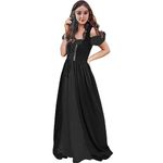 Abaowedding Renaissance Dress Women Medieval Dress Medieval Costumes Women, All Black 2XL/3XL