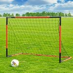 Soccer Goal-KAIHAOWIN Metal Frame Goal with All Weather Soccer Net-Quick Assembly Durable Training Sports Soccer Goals for Backyard Indoor Outdoor-Heavy Duty Metal Soccer Practice-6'x4'