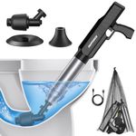 AMPFORCE ‌Electric Toilet Plunger for Bathroom, High-Pressure Air Plunger, Heavy-Duty Clog Remover for Toilets, Toilet Drain Unclogger (Black)
