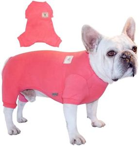 TONY HOBY Dog Pajamas, 4 Legged Dog Pajamas, Dogs Jumpsuits with Thermal, Cotton Pet Clothes for Small Medium Dogs (Pink, L)