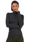 TCA Women's Lightweight Fusion Quickdry Long Sleeve Half-Zip Running Top - Cool Grey/Black, XS - Anthracite, L