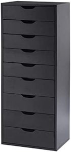 Naomi Home Bianca 9-Drawer Tall Narrow Dresser — Compact 13.8″W Black Storage Cabinet with Smooth Glide Drawers, Superior Capacity & Vertical Design