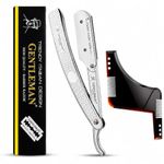 Fortive Gentleman Barber Folding Face Razor for Men - Stainless Steel Shaver for Men with Free Blade, Beard Shaper Tool - Straight Razor for a Precise and Smooth Shaving