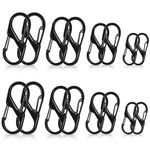 Zipper Lock Clip, 20 pcs Small Keychain Clip, S Carabiner Clips for Home, Hiking, Outdoor, Camping, Fishing, Key, Backpack(Black)