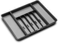 madesmart 29608 Classic Expandable Silverware Tray, Plastic, Granite, Silverware