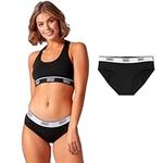 Bambody Absorbent Hipster: Sporty Period Panties | Protective Active Wear Underwear - 1 Pack: Black - 2X-Large