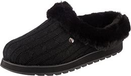 Skechers Women's Keepsakes - Ice Angel Low Top Slippers, Black Black Cable Knit Sweater Faux Fur Trim Bbk, 5 UK