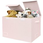 GRANNY SAYS Extra Large Storage Box with Lid, Pack of 1 Kids Storage Organizer Collapsible, Fabric Toy Chest, Dust-proof Toy Box Storage, Toy Bin Organizer for Organizing, Childs Toy Storage, Pink