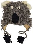 Woollen Handknitted Fleece Lined Trapper Animal Hat Koala