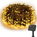 Solar String Lights,Etopgo12M 120LED Solar Powered Fairy Lights Outdoor Lights Waterproof 8 Modes Solar Powered Decorative Lights for Tree,Patio,Garden,Yard,Home,Wedding,Party